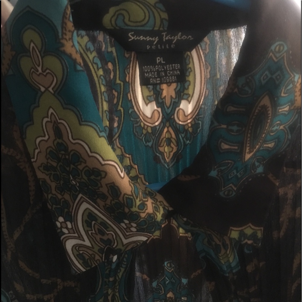 Sunny Taylor Ladies Petite Multi color Shirt.